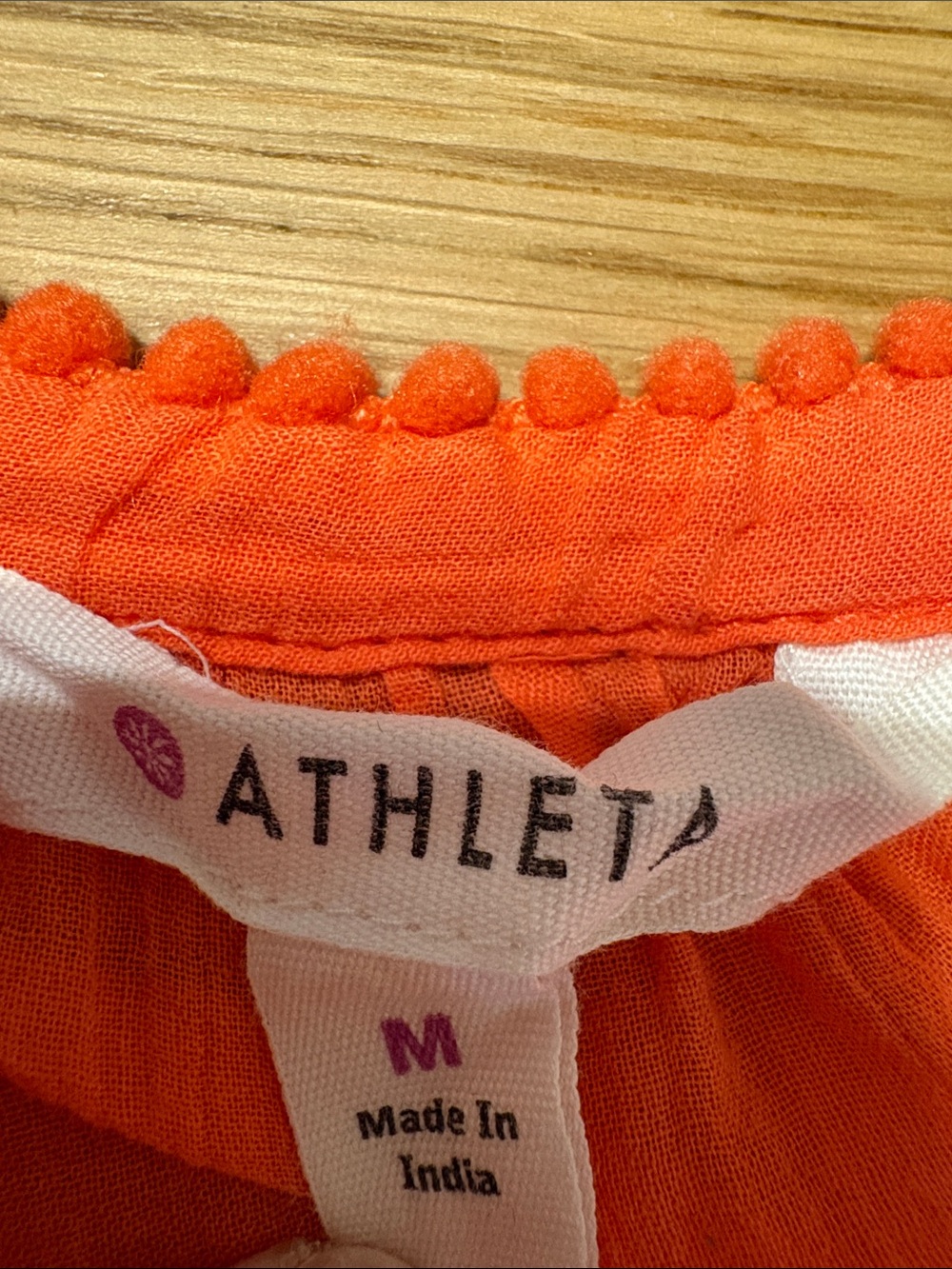 Athleta Med Bright Orange Gauzy Smocked-Waist Mini Sundress Scoop Neck BOHO - Picture 2 of 9